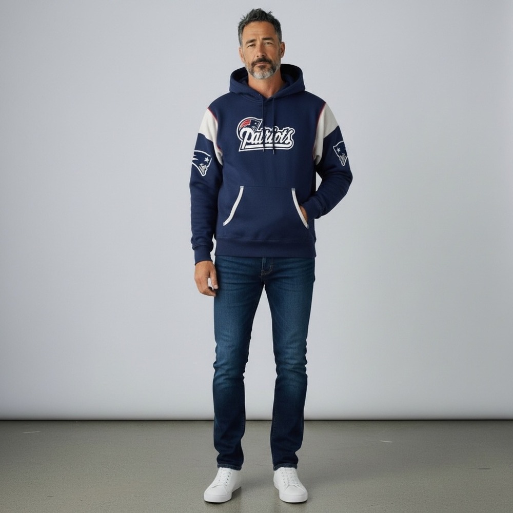 NFL Navy Blue Patriots Pullover Hoodie
